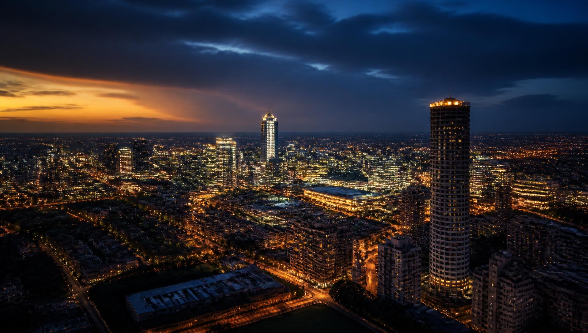Johannesburg skyline at dusk